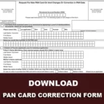 Pan Card Correction Form PDF