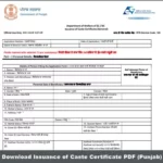 Download Punjab Issuance of Caste Certificate PDF