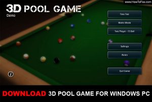 3D Pool Game for PC