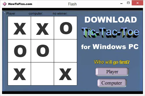 Tic Tac Toe Classic Puzzle Game Download for Windows PC (2 Players)