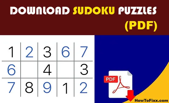 Download Sudoku Puzzles Game Printable PDF (Easy, Medium, Hard)