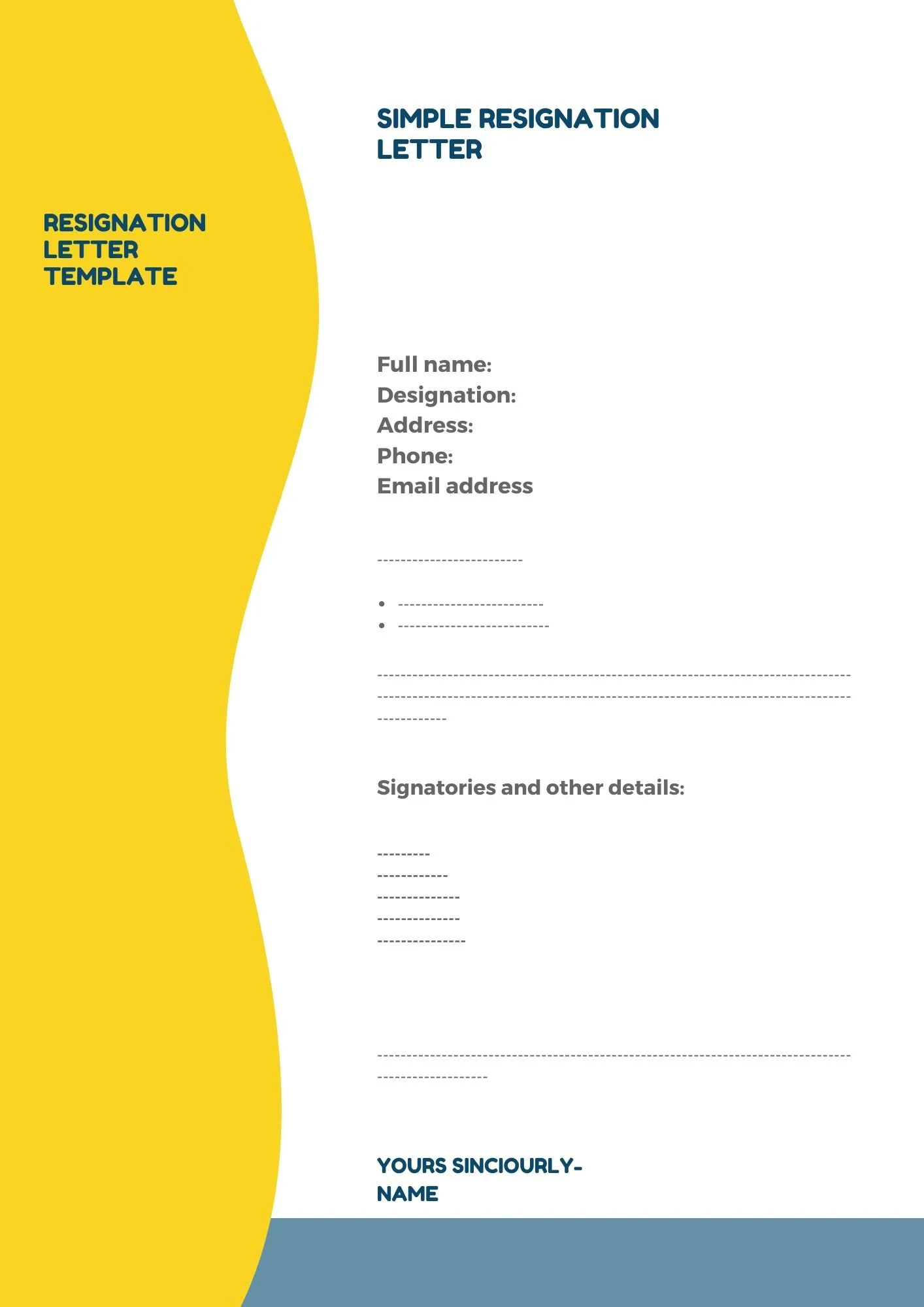 Download the Resignation Letter Sample Template in PDF