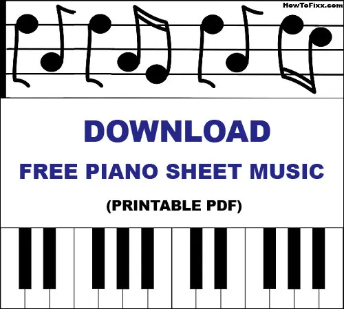 Download Free Piano Sheet Music Printable PDF Template